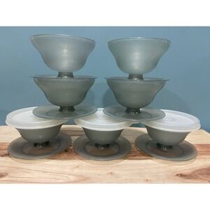 Tupperware Dessert Cups Pudding Parfait Jello   #754 Set of 7 Gray